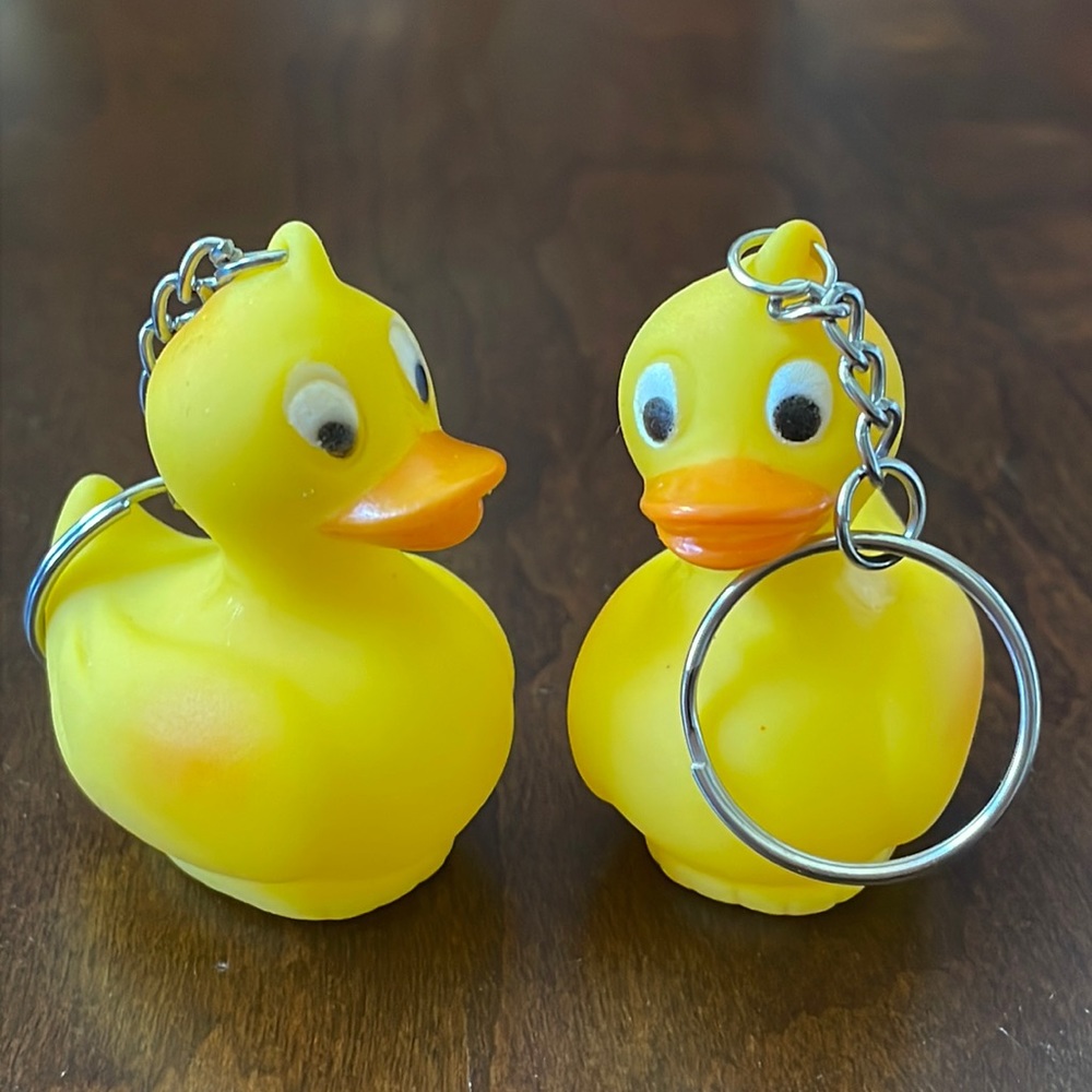 Set of 2 Key Chain keyring yellow Rubber Duck